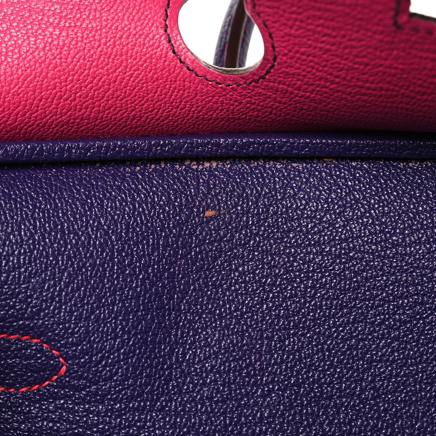 Chevre Mysore Horseshoe Birkin 30 Rose Shocking Iris