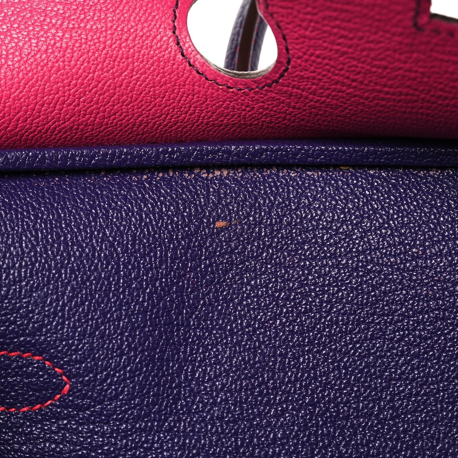 Hermes Chevre Mysore Horseshoe Birkin 30 Rose Shocking Iris 16 of 17