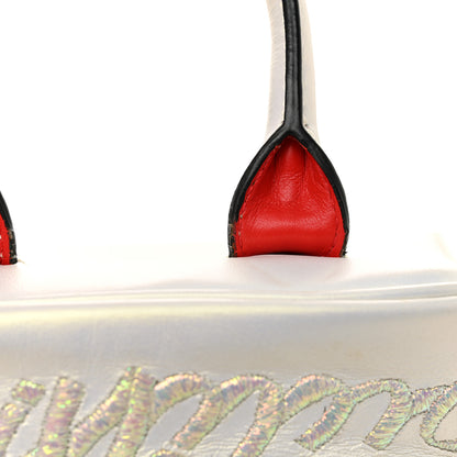 Christian Louboutin Iridescent Calfskin Paris Nano Collage Marie Jane Tote White 17 of 19