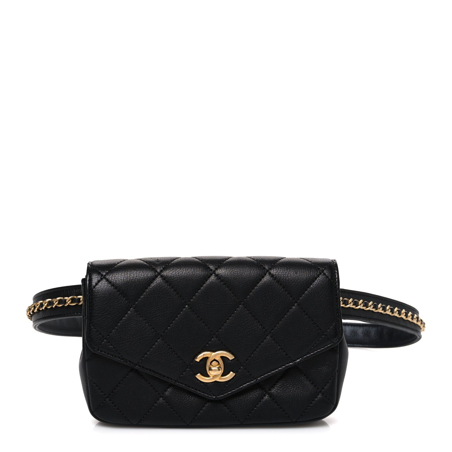 Chanel Calfskin Quilted Flap Waist Bag Black 1 of 10