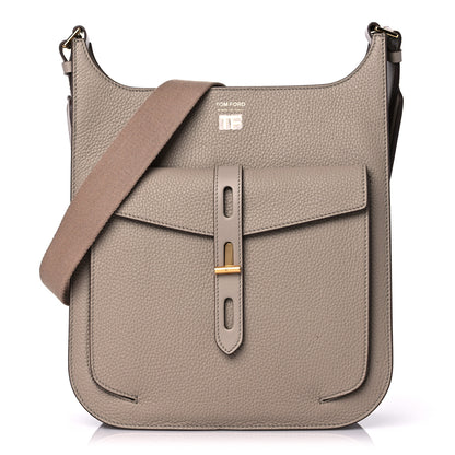 Tom Ford Grained Calfskin Rialto Crossbody Taupe 1 of 8