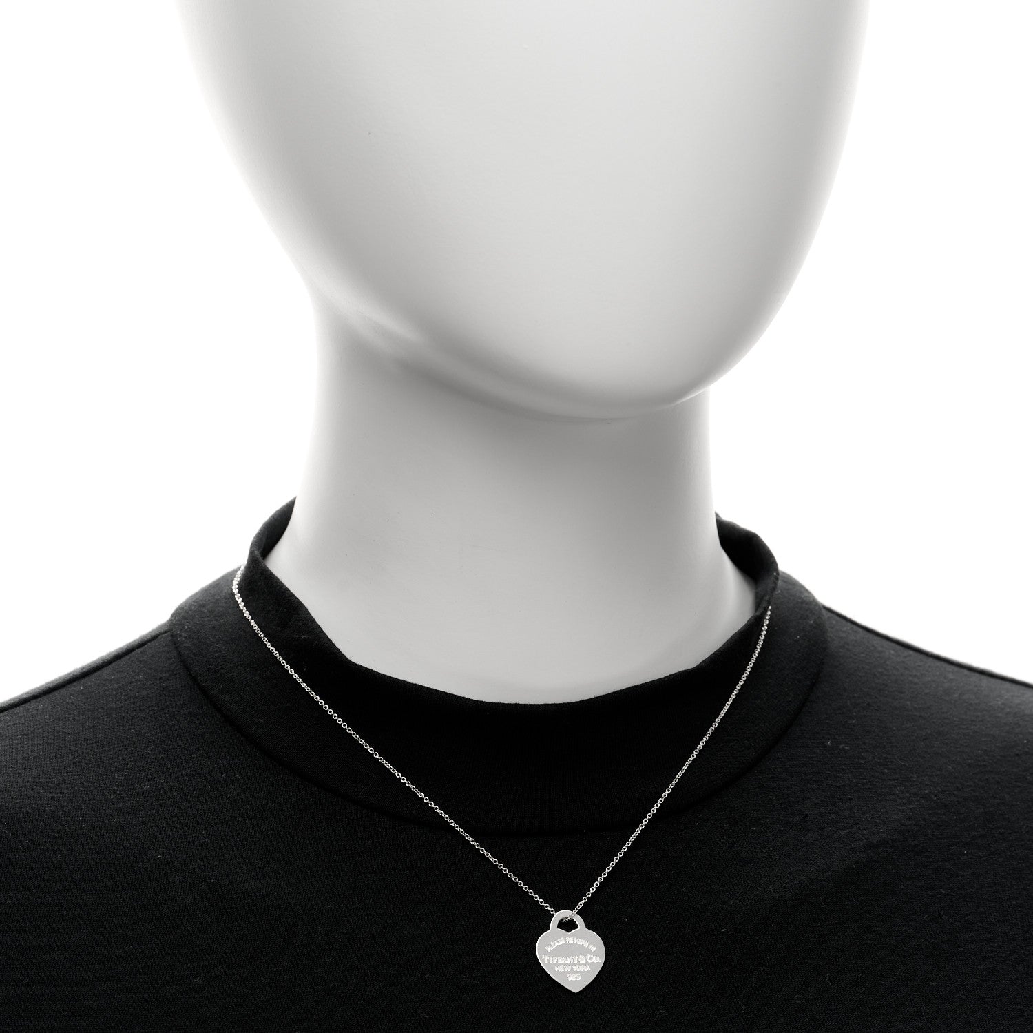 Tiffany Sterling Silver Enamel Small Return to Tiffany Heart Pendant Necklace Blue 2 of 5