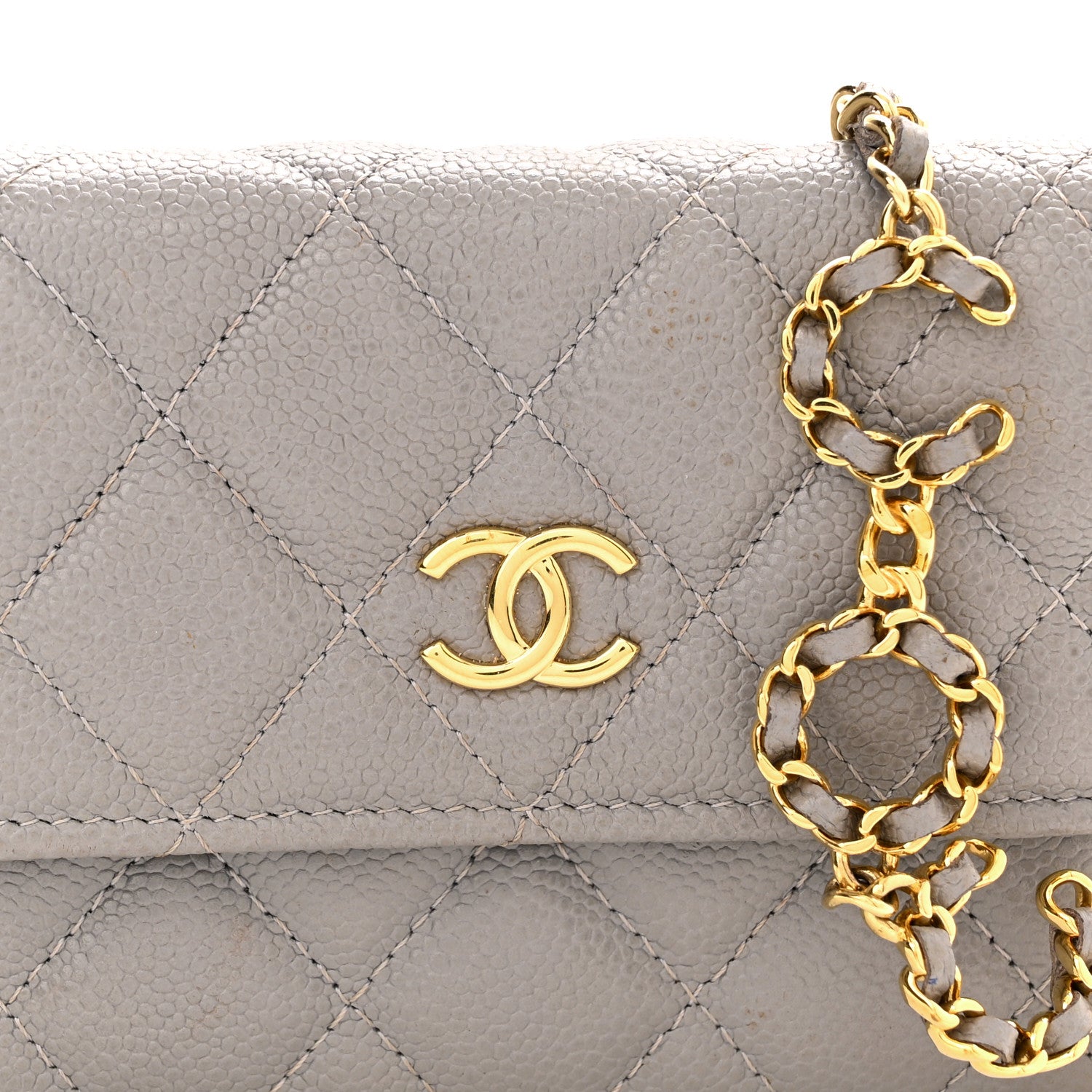 Chanel Caviar Quilted Miss Coco Clutch With Chain Grey 8 of 16