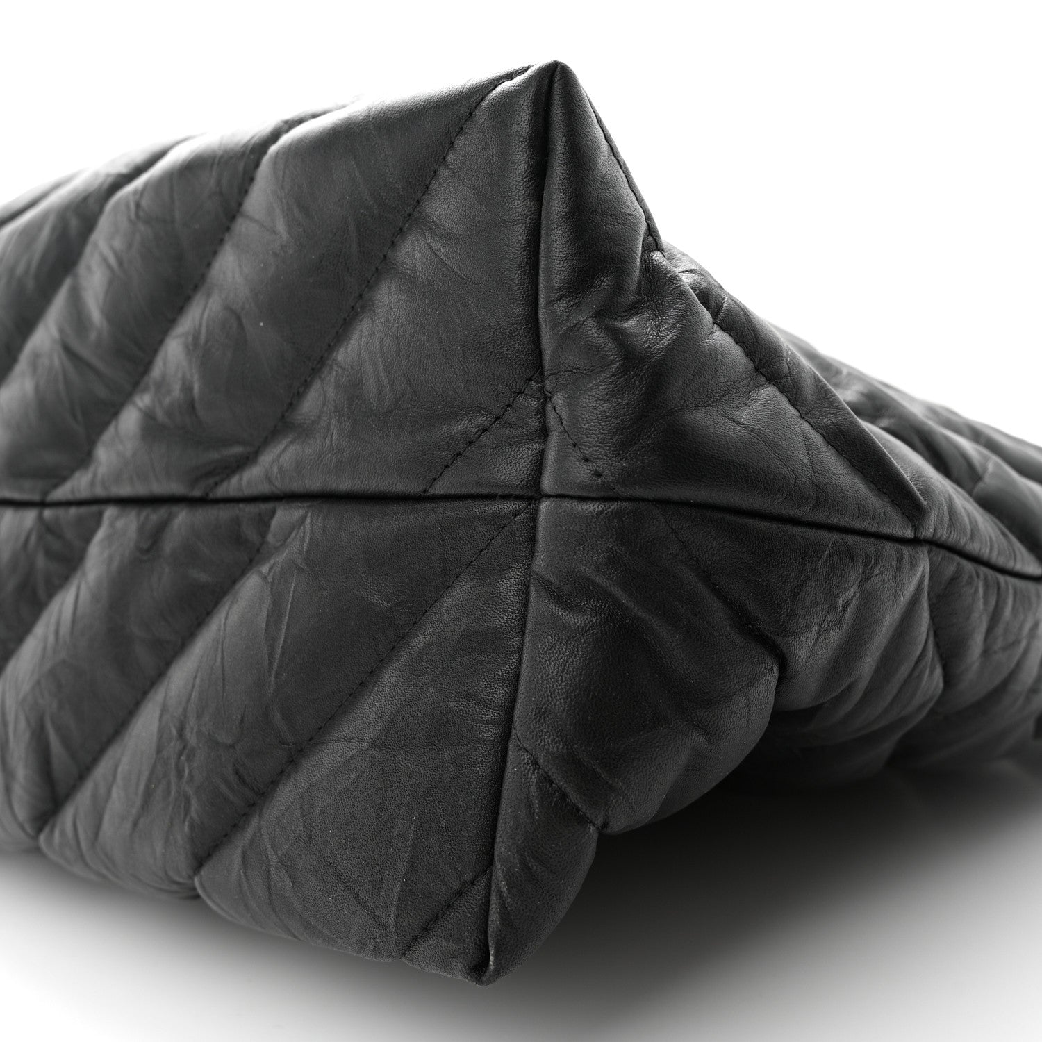 Balenciaga Crushed Calfskin Quilted Matte Black Hardware Large Crush Carry All Tote Bag Black 9 of 9