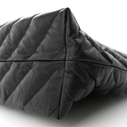 Balenciaga Crushed Calfskin Quilted Matte Black Hardware Large Crush Carry All Tote Bag Black 9 of 9