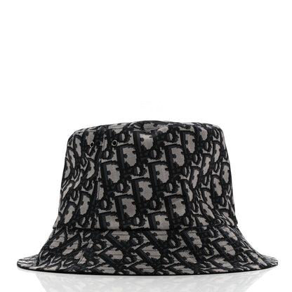 Christian Dior Polyester Cotton Oblique Teddy-D Brim Bucket Hat 58 Black 5 of 8