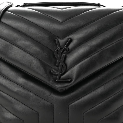 Saint Laurent Calfskin Y Quilted Monogram Monochrome Medium Loulou Chain Satchel Black 8 of 11