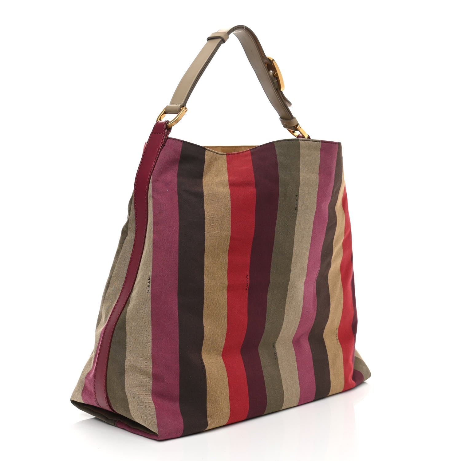 Fendi Canvas Striped Pequin Hobo Multicolor 3 of 11