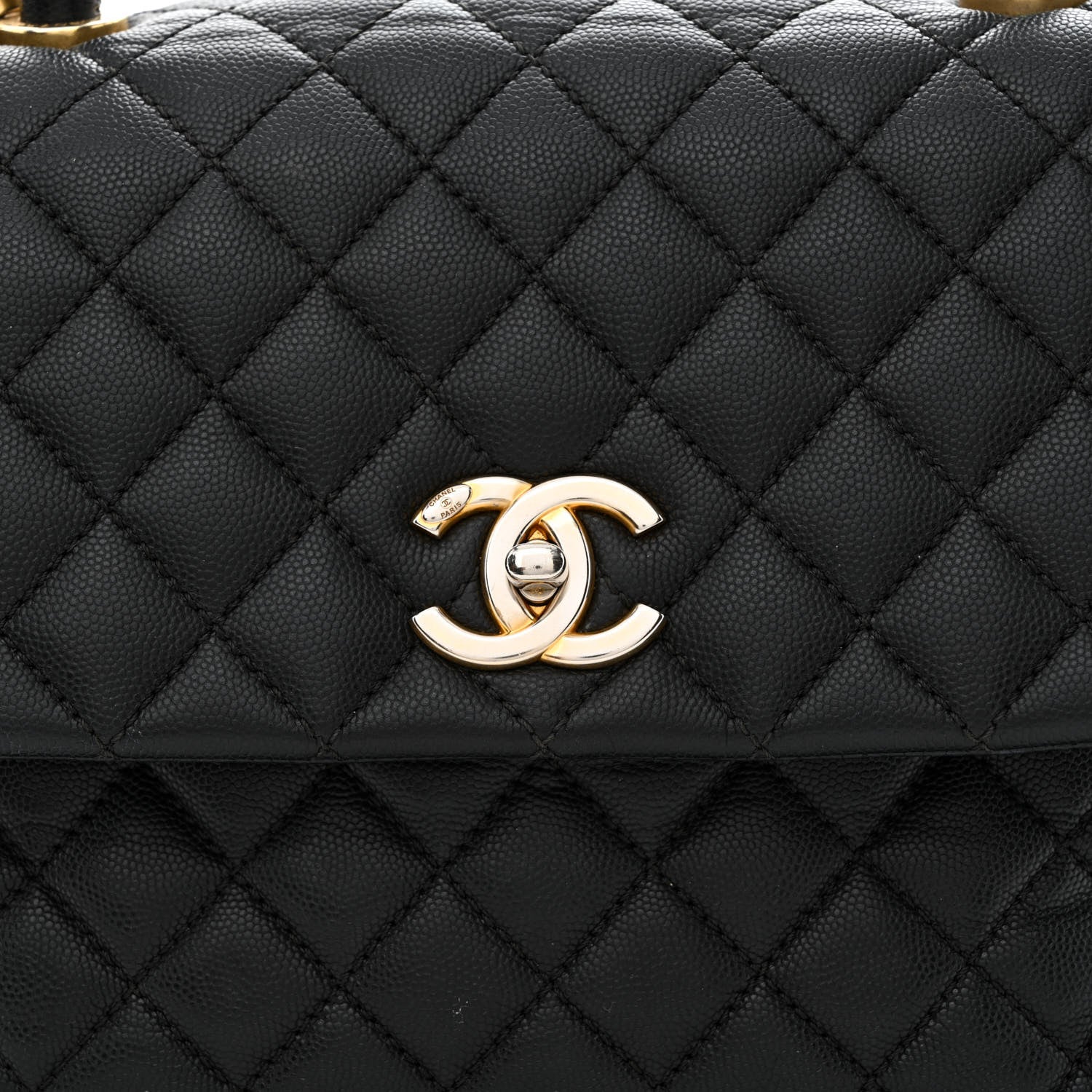 Chanel Caviar Quilted Medium Coco Handle Flap Black 8 of 11