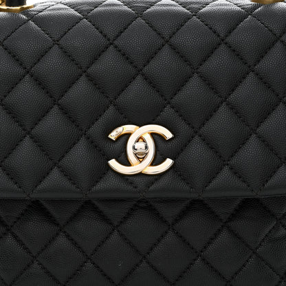 Chanel Caviar Quilted Medium Coco Handle Flap Black 8 of 11