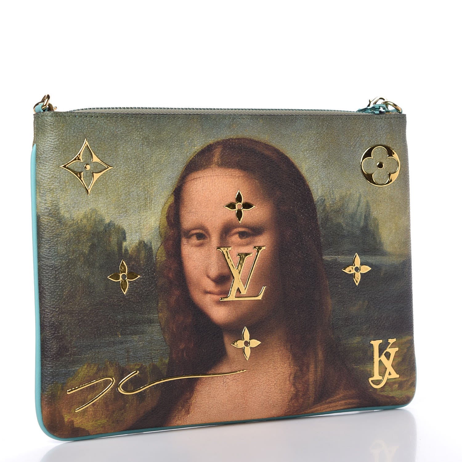 Louis Vuitton Masters Da Vinci Pochette Clutch Vert D’eau 3 of 10