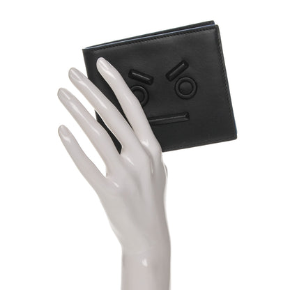 Fendi Vitello Century Face No Words Monochrome Bi-Fold Wallet Black 2 of 6