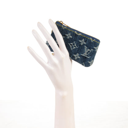 Louis Vuitton Monogram Denim Key Pouch Blue 2 of 7