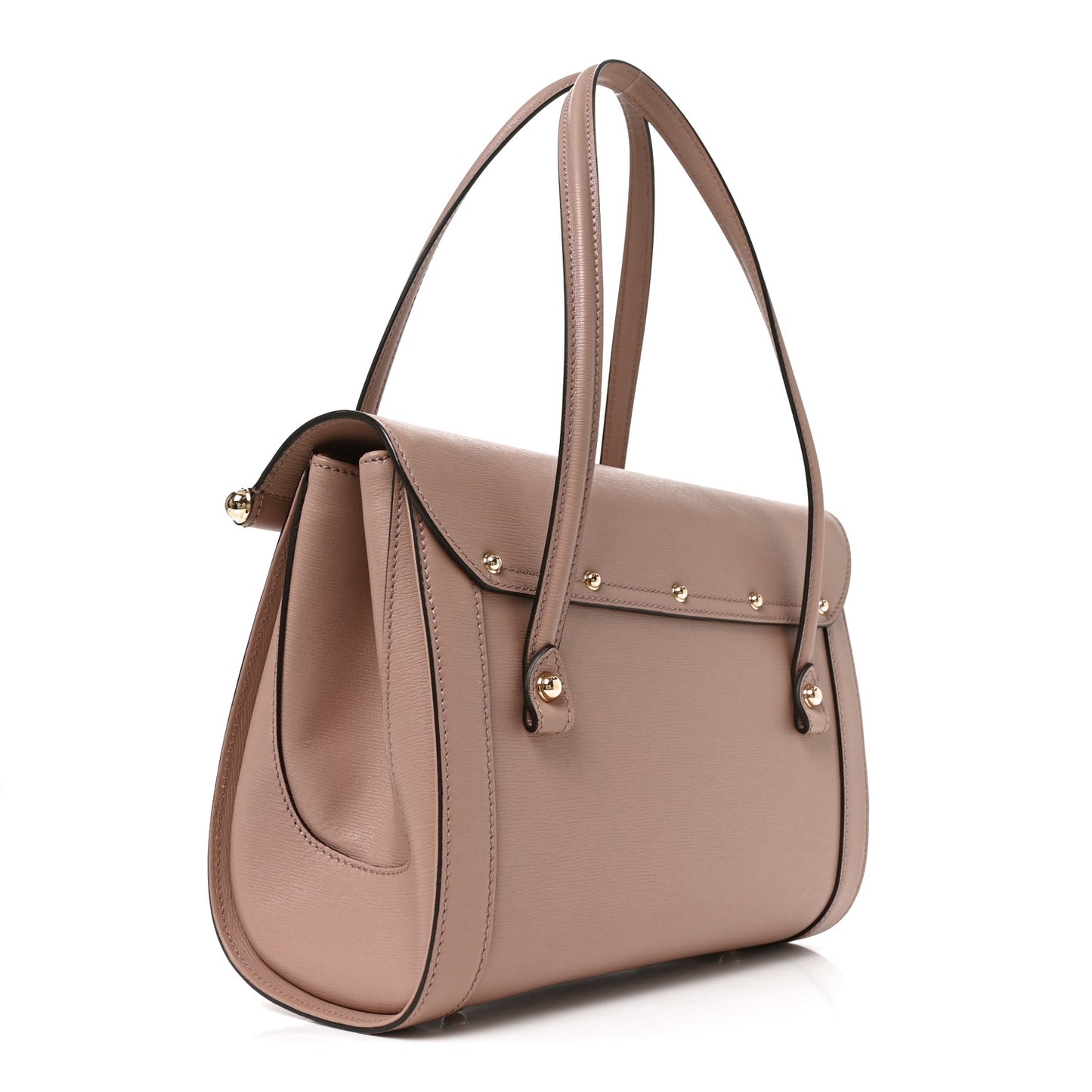 Calfskin Bamboo Bullet Top Handle Bag Blush