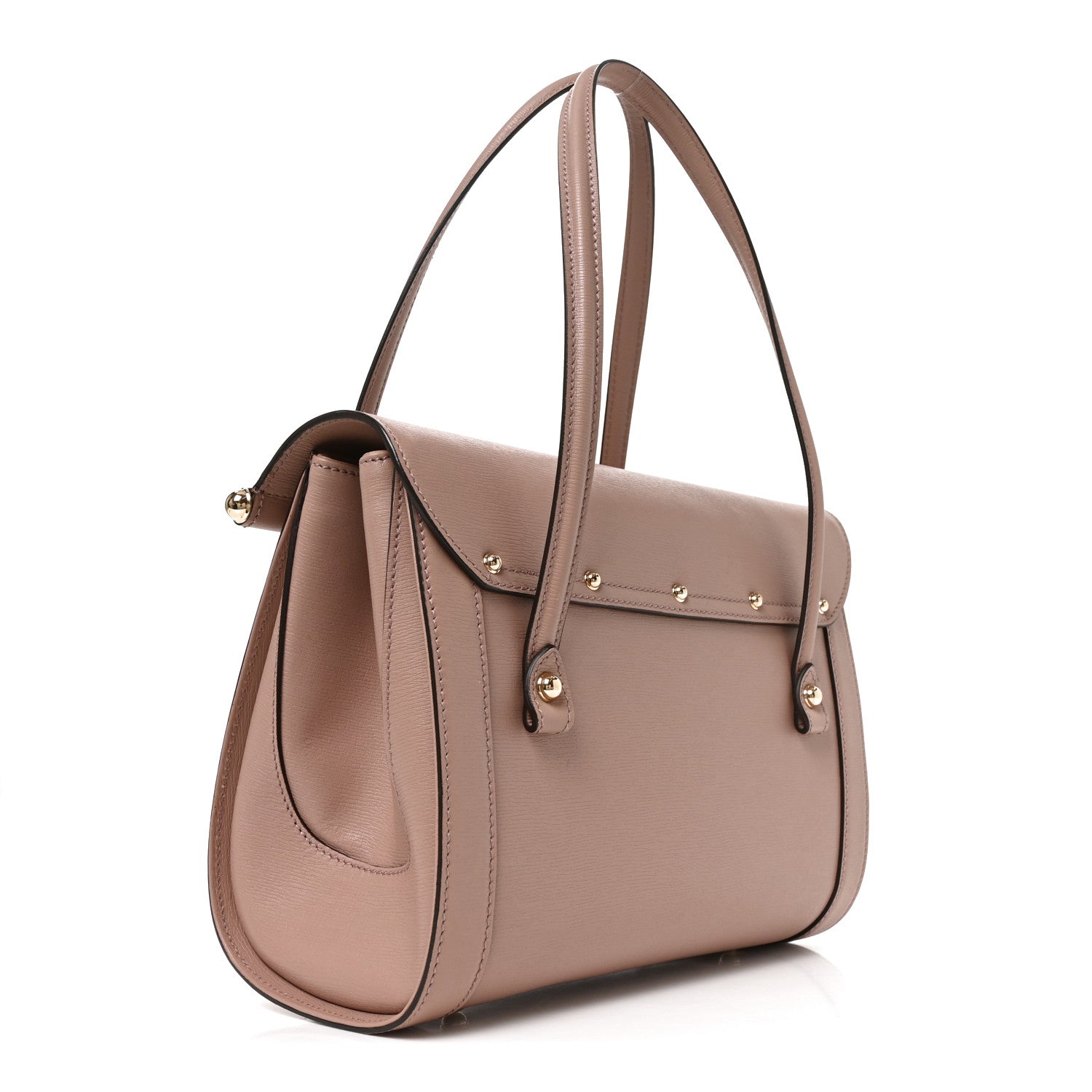 Gucci Calfskin Bamboo Bullet Top Handle Bag Blush 3 of 10