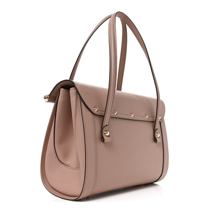 Gucci Calfskin Bamboo Bullet Top Handle Bag Blush 3 of 10