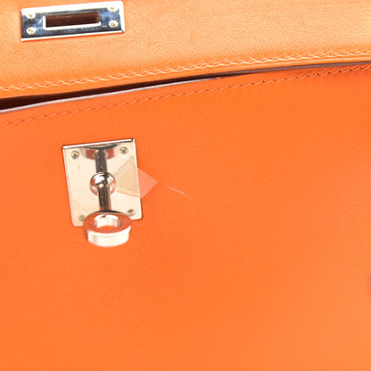 Hermes Swift Kelly Pochette Clutch Orange 14 of 21