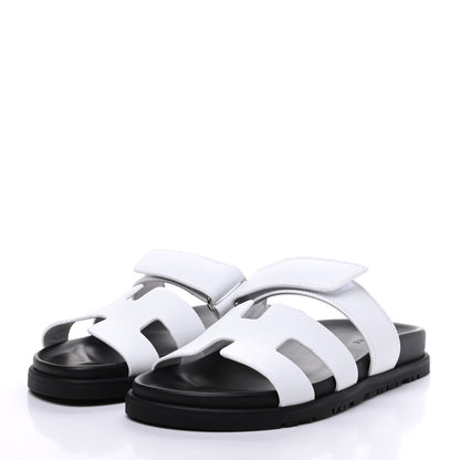 Hermes Calfskin Womens Chypre Sandals 36 White 3 of 9