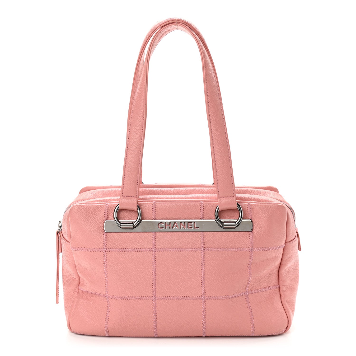 Chanel Caviar Square Stitched Bowler Pink 1 of 10