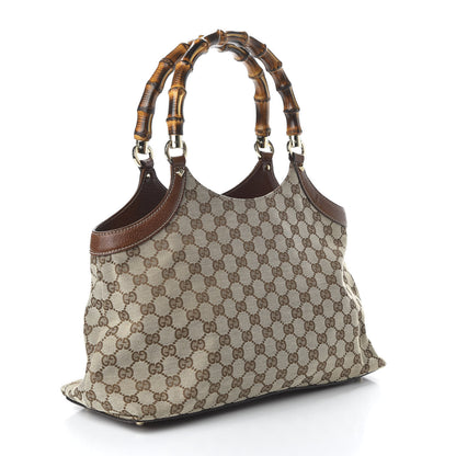Gucci Monogram Bamboo Handle Bag Brown 3 of 10