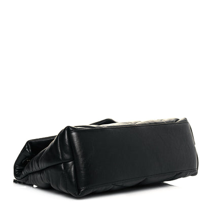 Saint Laurent Lambskin Quilted Small Loulou Puffer Monogram Chain Satchel Black 4 of 9