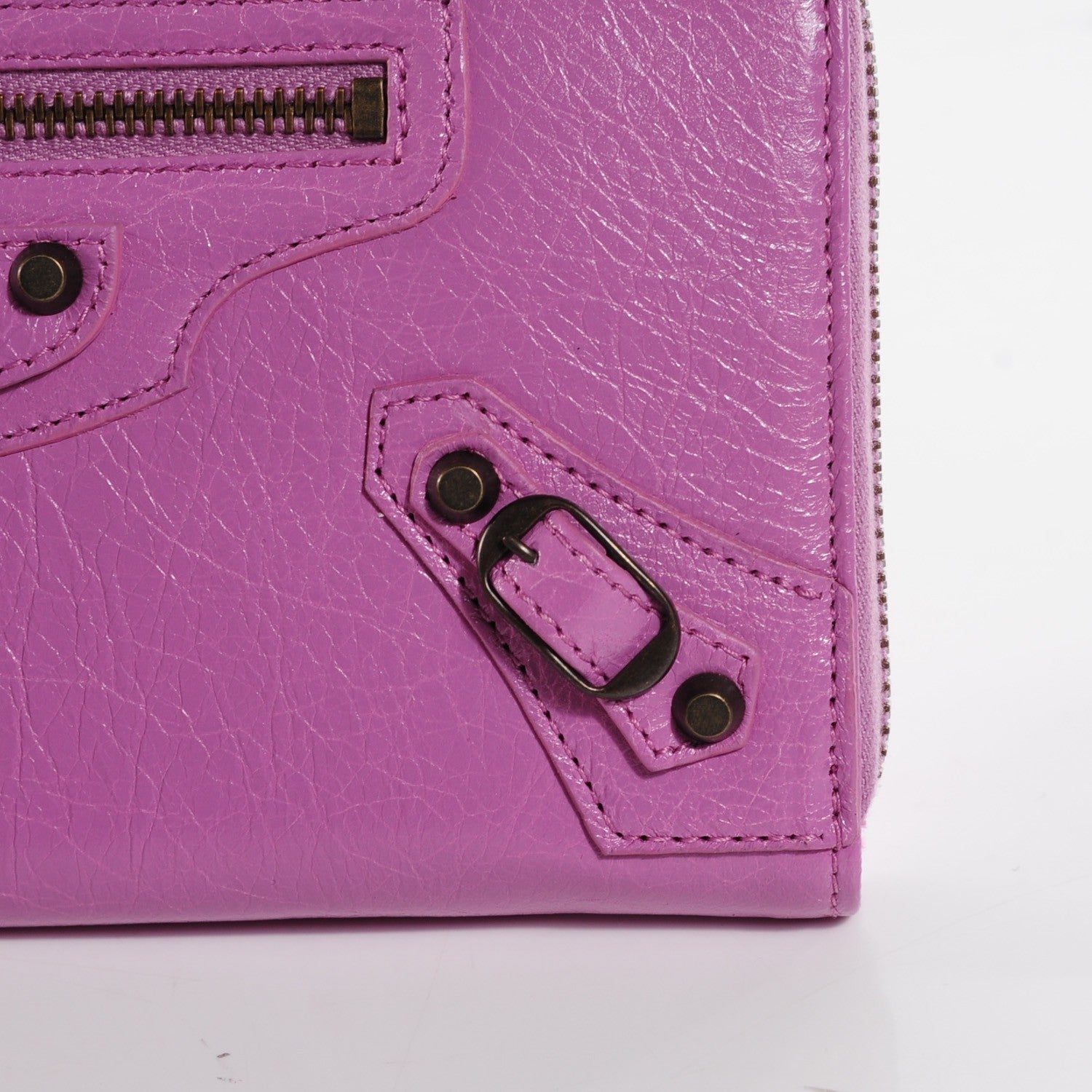 Balenciaga Agneau Classic Hardware Continental Zip Around Wallet Rose Berlingot 8 of 12