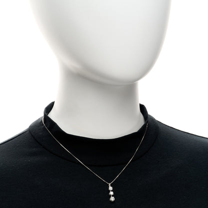 Parker & West by FASHIONPHILE Platinum Diamond 1.03ctw Graduate Triple Drop Pendant Necklace 2 of 6