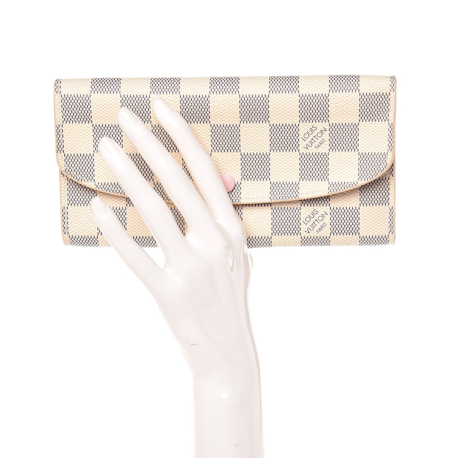 Louis Vuitton Damier Azur Emilie Wallet Rose Ballerine 2 of 7