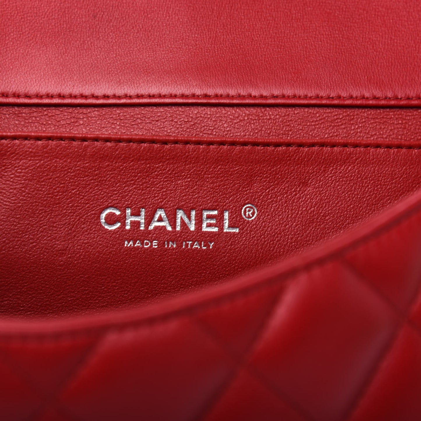 Lambskin Quilted Clutch With Chain Flap Red