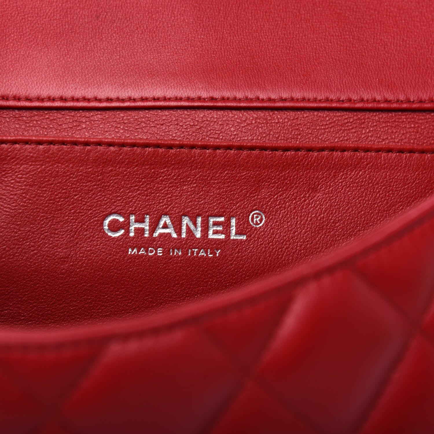 Chanel Lambskin Quilted Clutch With Chain Flap Red 6 of 10