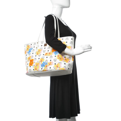 MCM Visetos Medium Anya Essential Floral Print Shopper Tote White 2 of 10