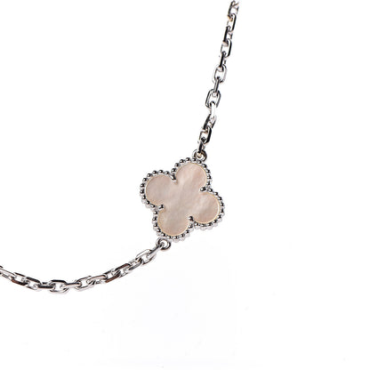 Van Cleef & Arpels 18K White Gold Mother of Pearl 10 Motifs Vintage Alhambra Necklace 4 of 8