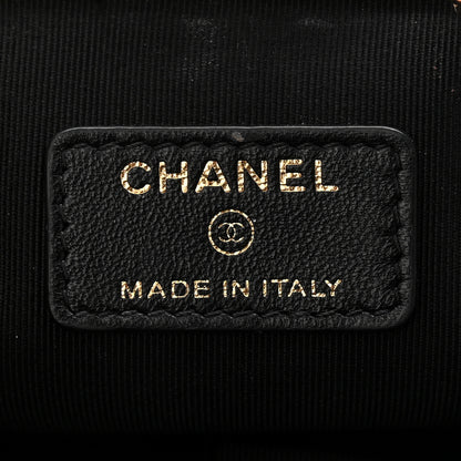 Chanel Shiny Aged Lambskin Quilted Kiss Lock Clutch With Chain Black 6 of 10