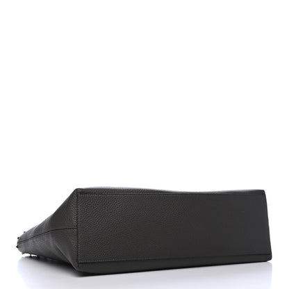 Valentino Garavani Grained Calfskin Rockstud Shoulder Tote Graphite 3 of 4