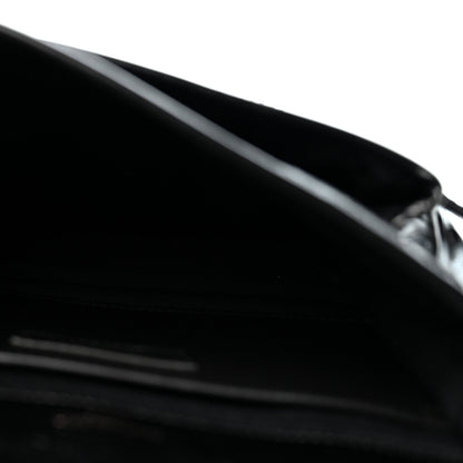 Saint Laurent Crinkled Calfskin Matelasse Monogram Baby Niki Chain Satchel Black 5 of 11