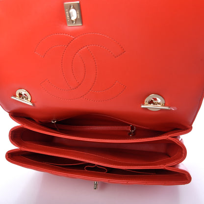 Chanel Lambskin Chevron Quilted Medium Trendy CC Dual Handle Flap Bag Red 5 of 10