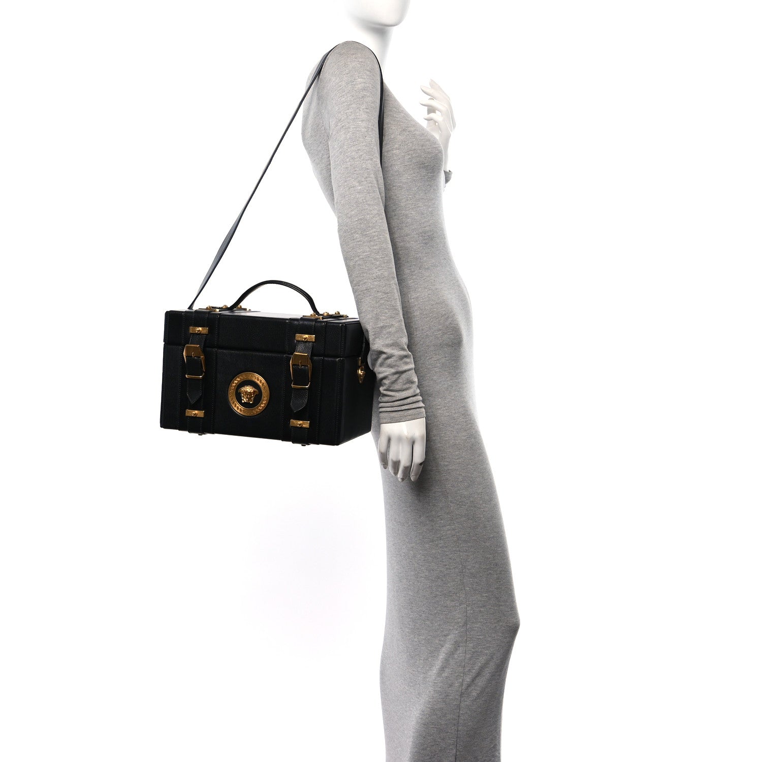Versace Calfskin Medusa Vanity Train Case Black 3 of 10
