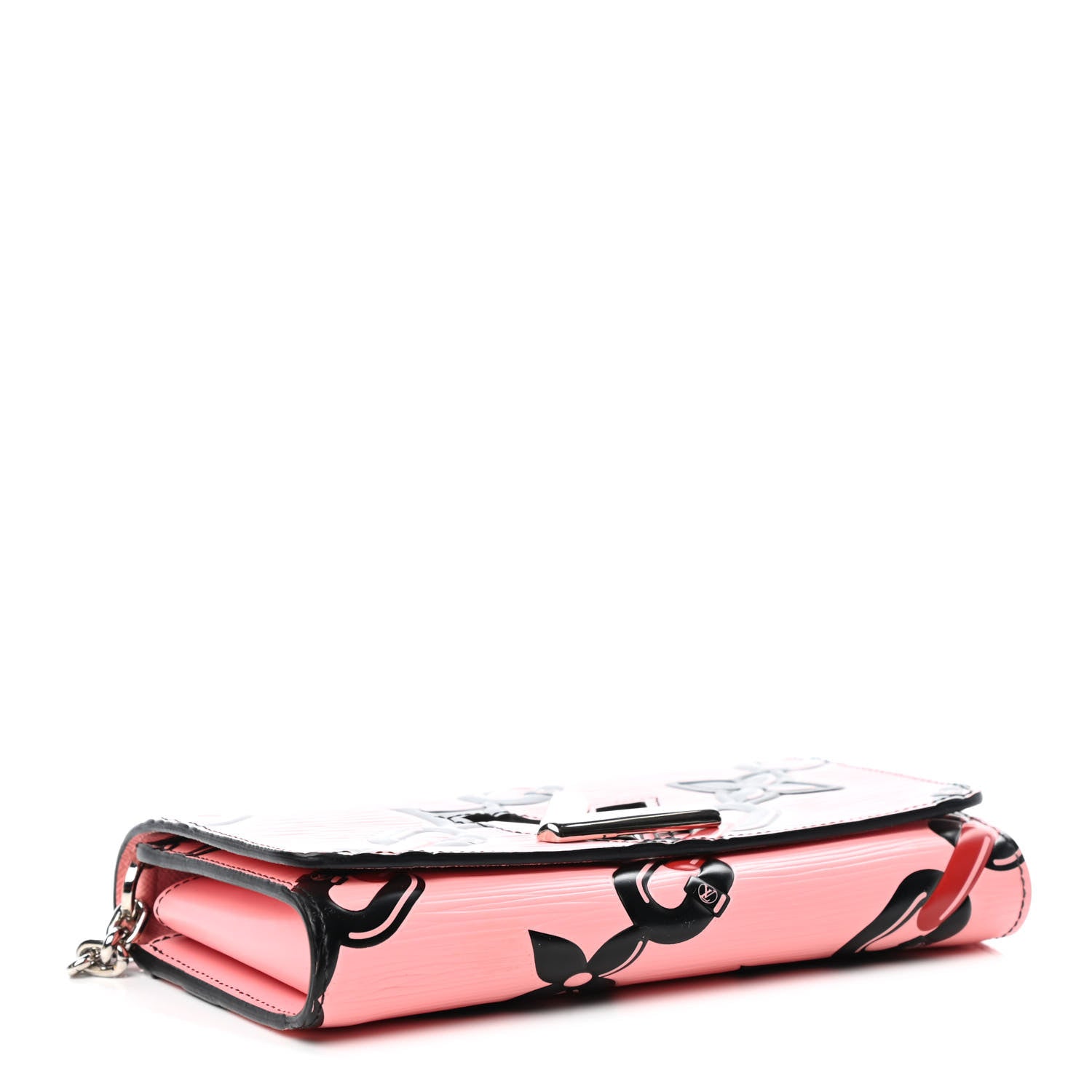 Louis Vuitton Epi Chain Flower Print Twist Chain Wallet Pink 3 of 4