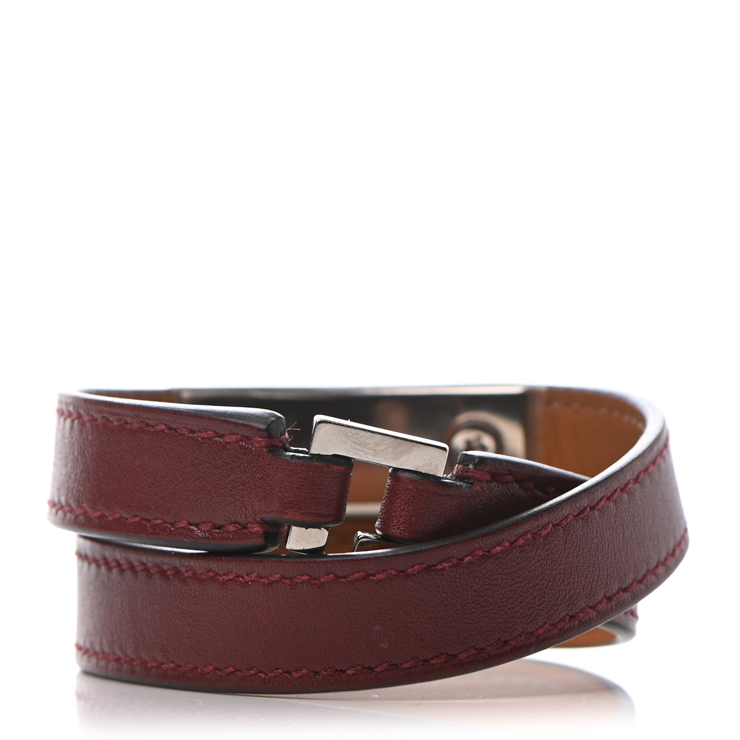 Hermes Swift Rivale Double Tour Bracelet XS Rouge H 3 of 6