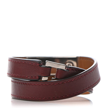 Hermes Swift Rivale Double Tour Bracelet XS Rouge H 3 of 6