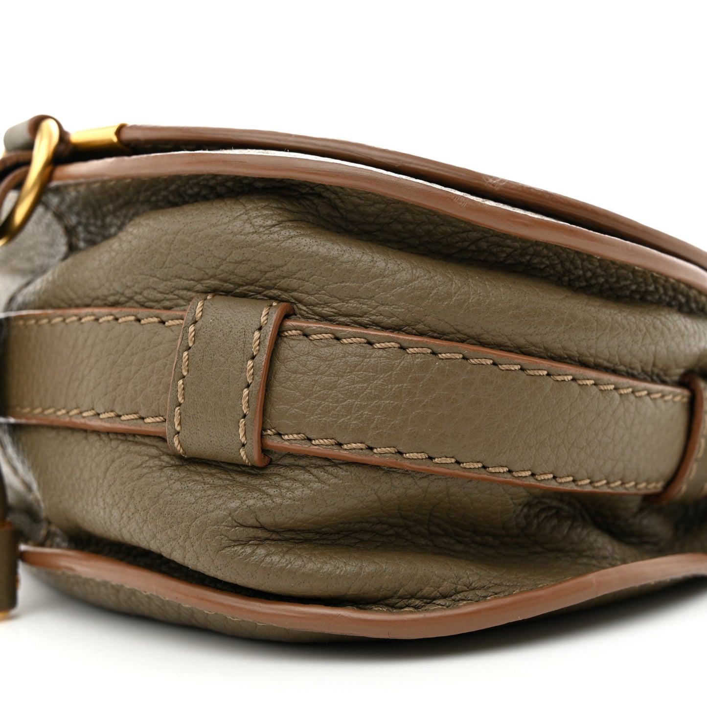 Grained Calfskin Small Marcie Saddle Bag Anchor Grey