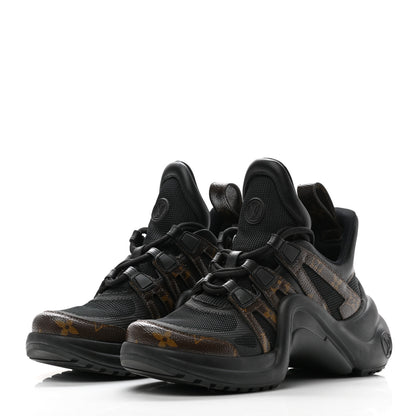 Louis Vuitton Calfskin Patent Monogram LV Archlight Sneakers 35.5 Black 3 of 8