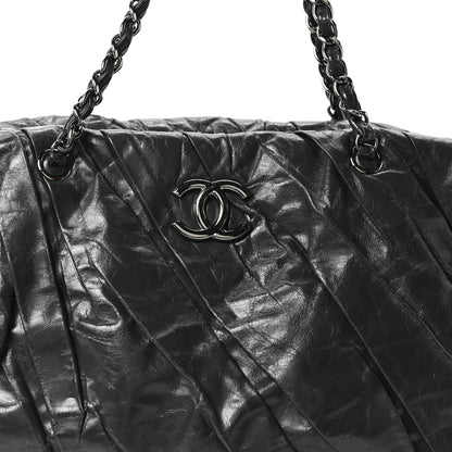 Chanel Glazed Calfskin Twisted Bowling Bag Grey 8 of 10