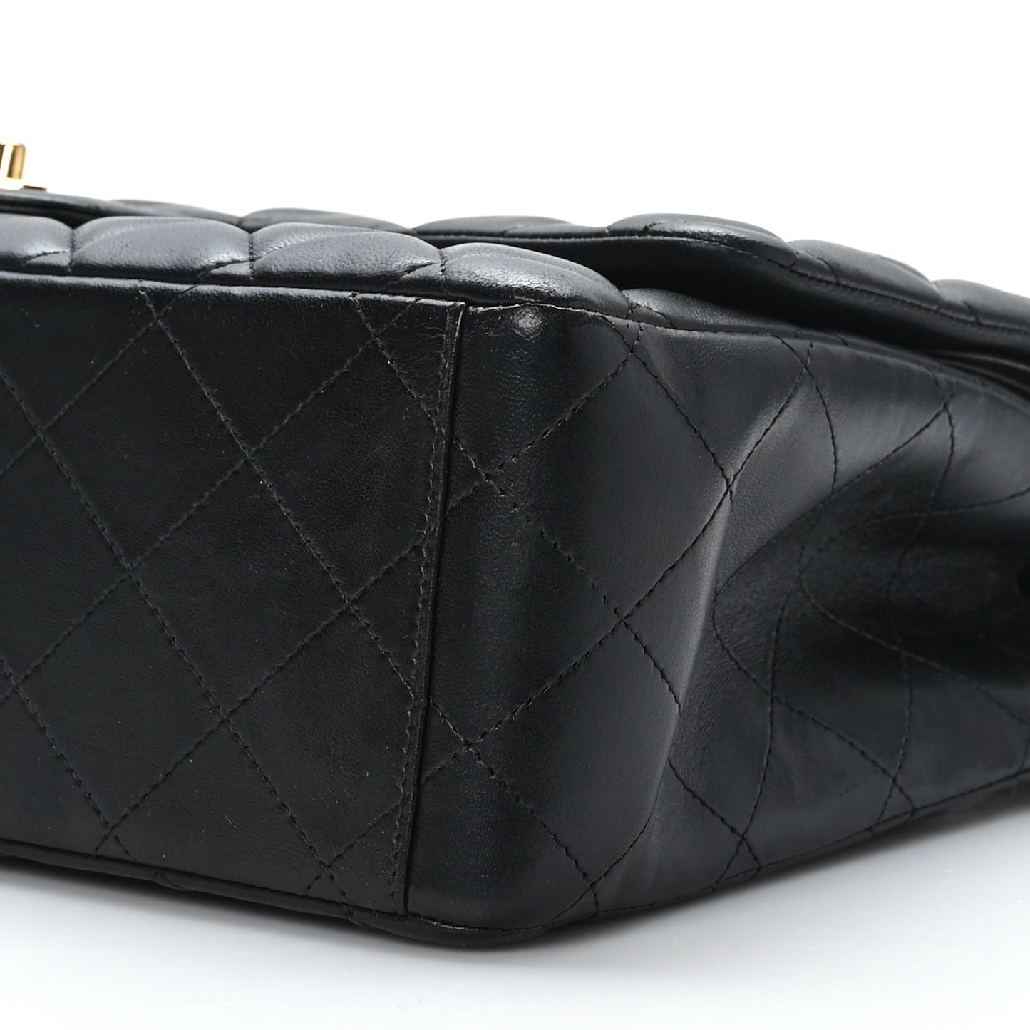Lambskin Quilted Maxi Double Flap Black