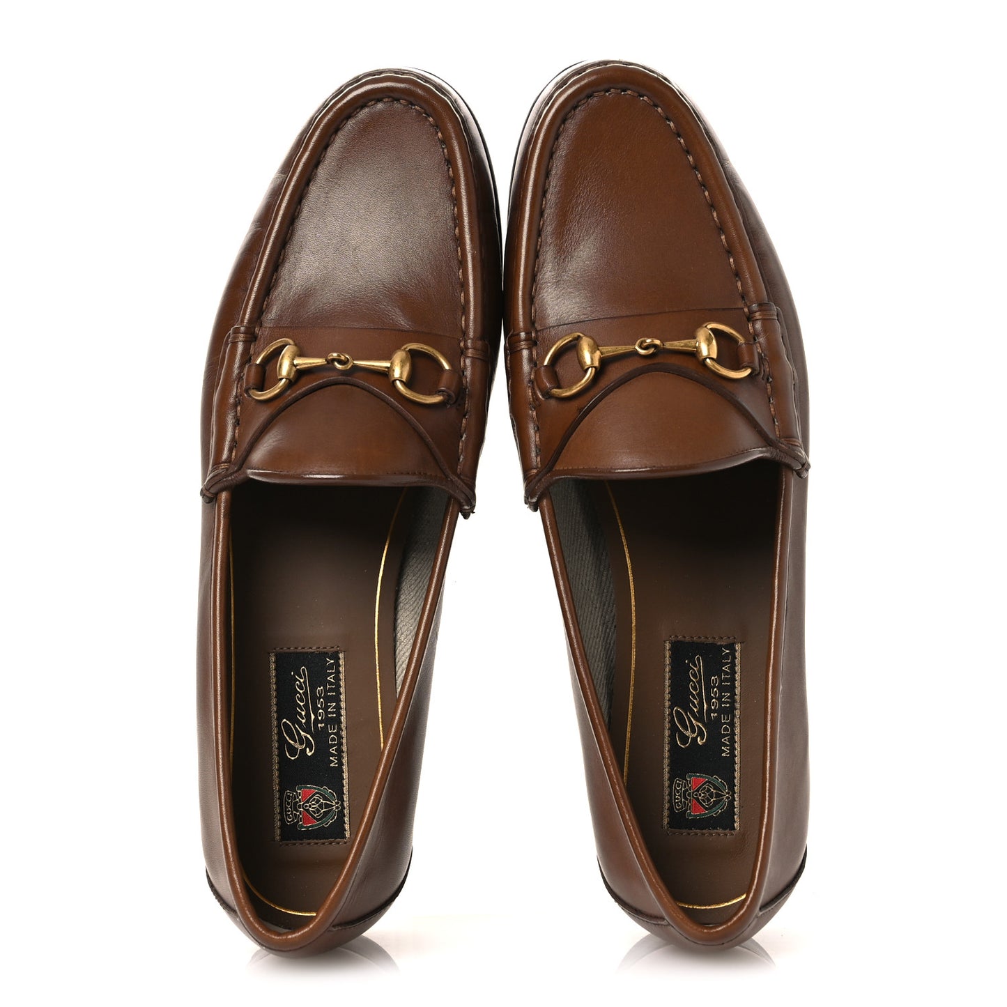 Betis Glamour Calfskin Womens 1953 Horsebit Loafers 37.5 Brown Sugar