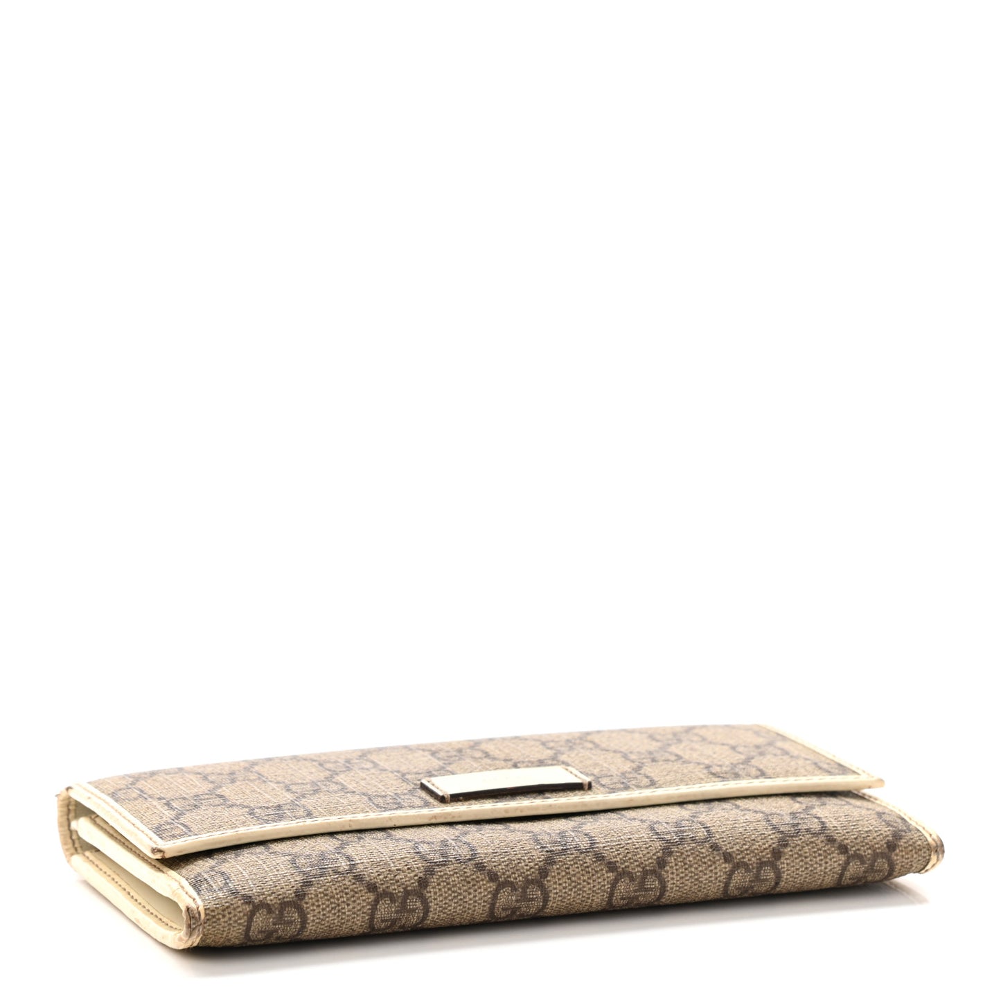 GG Plus Monogram Joy Continental Flap Wallet Beige Ebony Gesso
