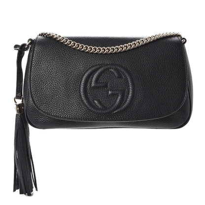 Gucci Pebbled Calfskin Medium Soho Flap Crossbody Black 1 of 7