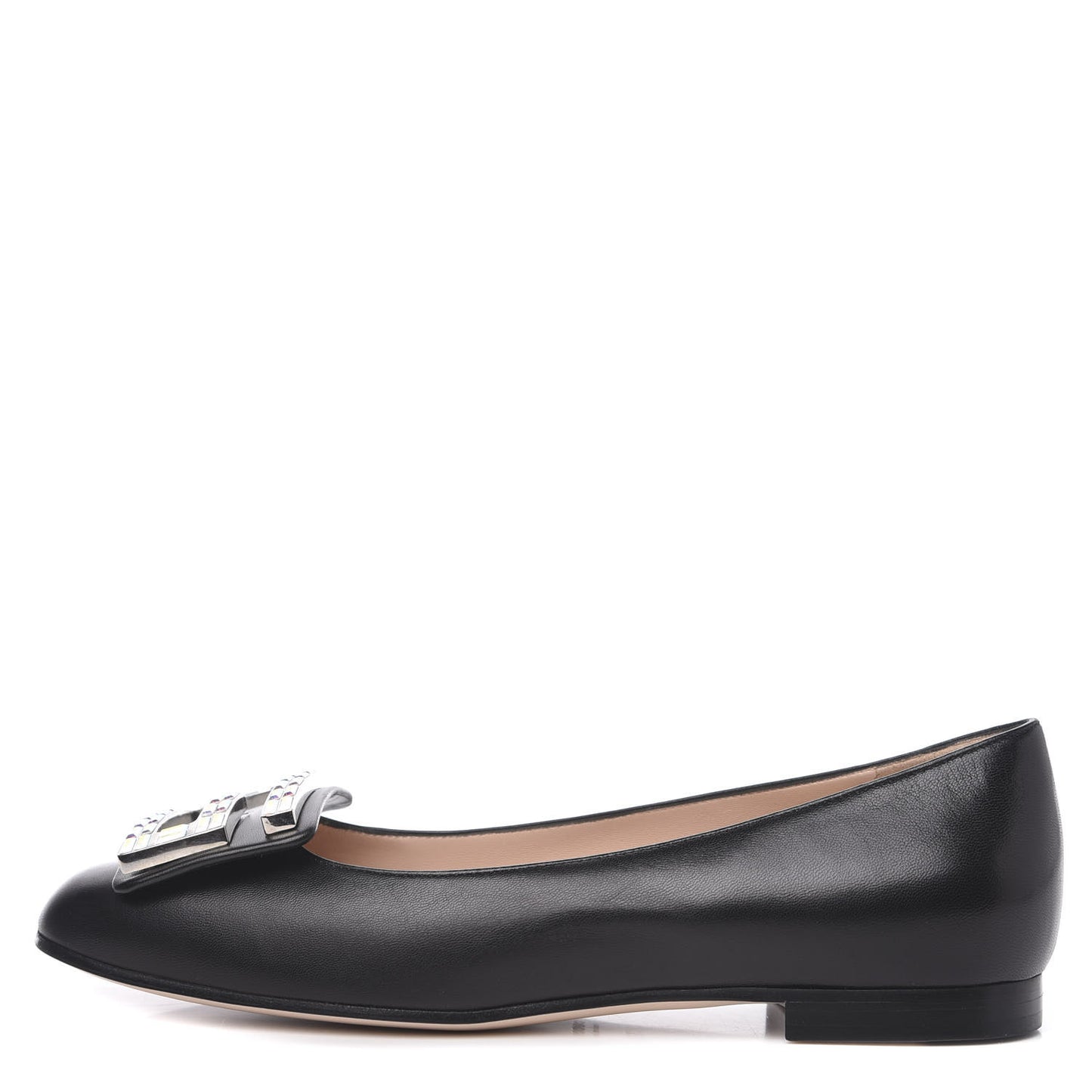 Malaga Kid Crystal Square G Madelyn Ballet Flats 36 Black