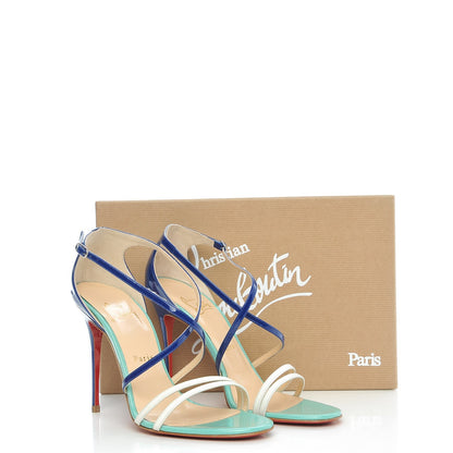 Christian Louboutin Gomme Patent Gwynitta 100 Sandals 38 Version Neptune 8 of 8
