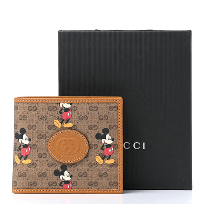 Gucci X DISNEY Mini Vintage GG Supreme Monogram Mickey Mouse Wallet Beige Vintage Sun Oil 8 of 8